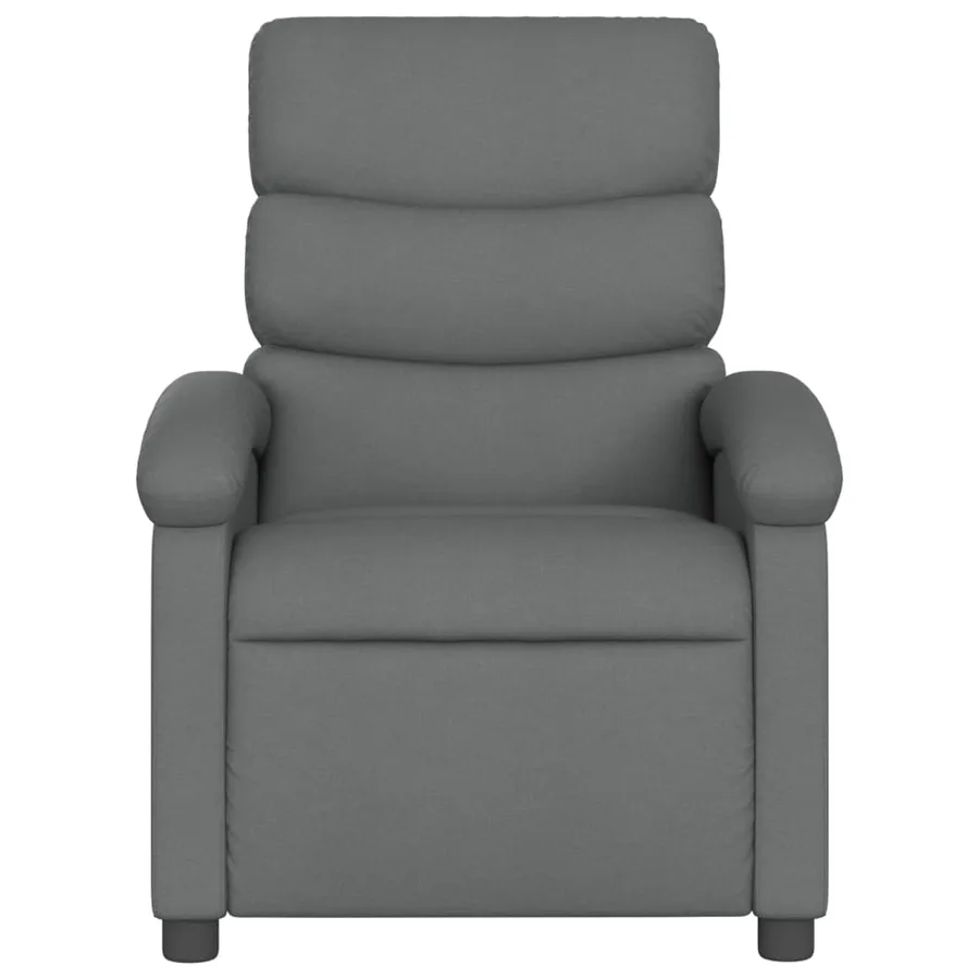 Fauteuil inclinable de massage gris foncé tissu - 4