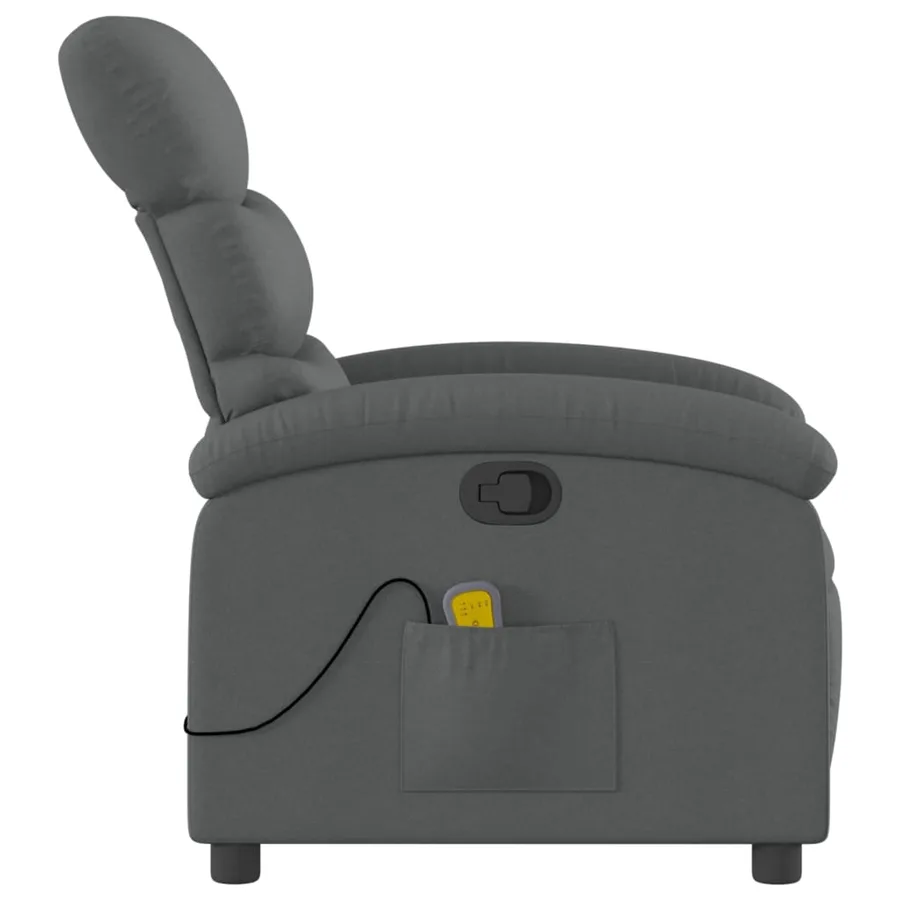 Fauteuil inclinable de massage gris foncé tissu - 5