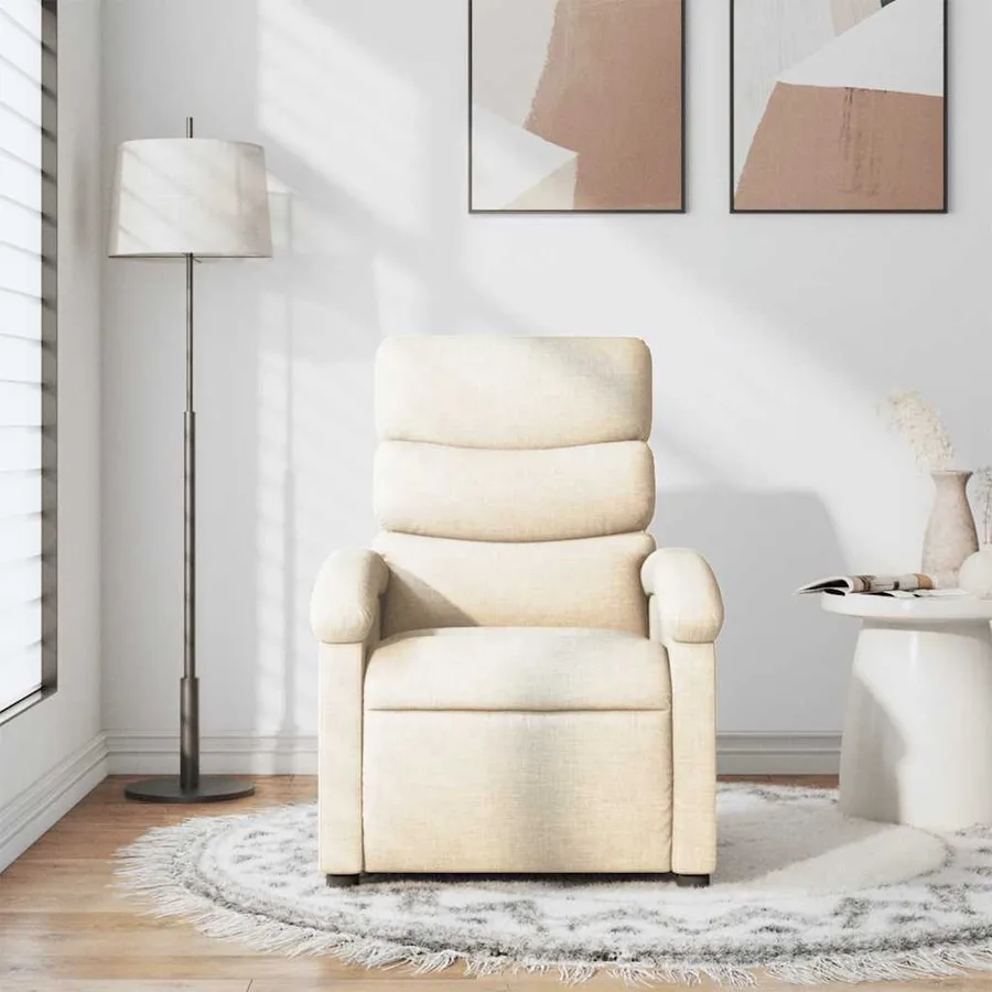 Fauteuil inclinable Crème Tissu - 3