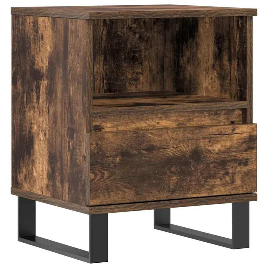 Table de chevet chêne fumé 40x35x50 cm bois d’ingénierie - 2