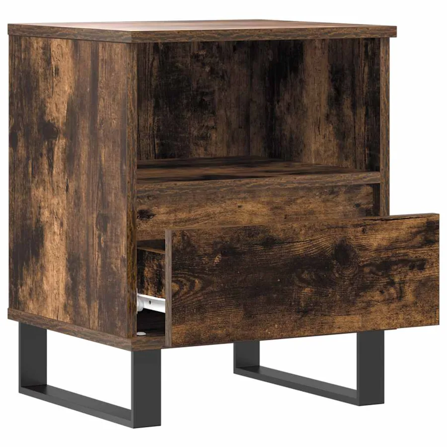 Table de chevet chêne fumé 40x35x50 cm bois d’ingénierie - 4
