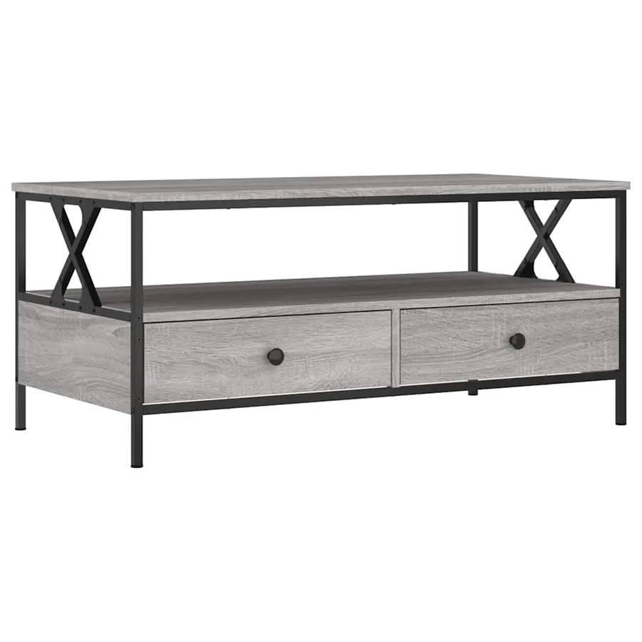 Table basse sonoma gris 100x51x45 cm bois d'ingénierie - 2