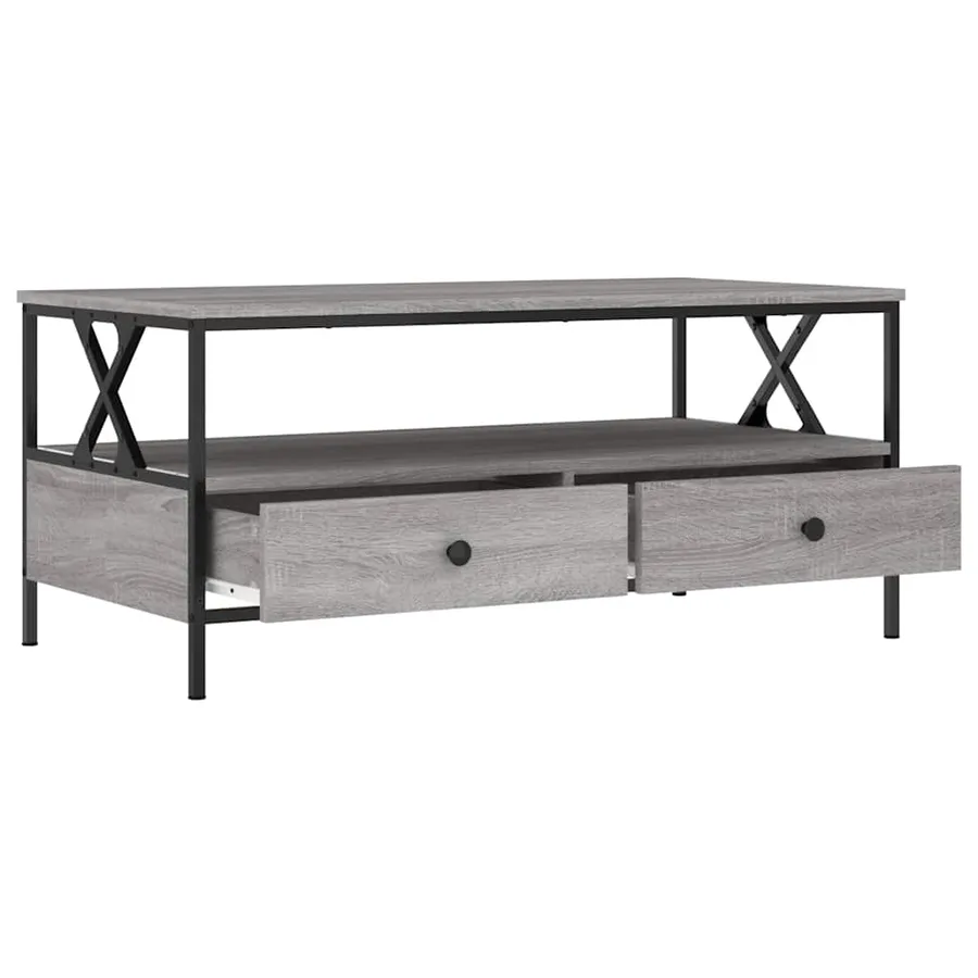 Table basse sonoma gris 100x51x45 cm bois d'ingénierie - 5