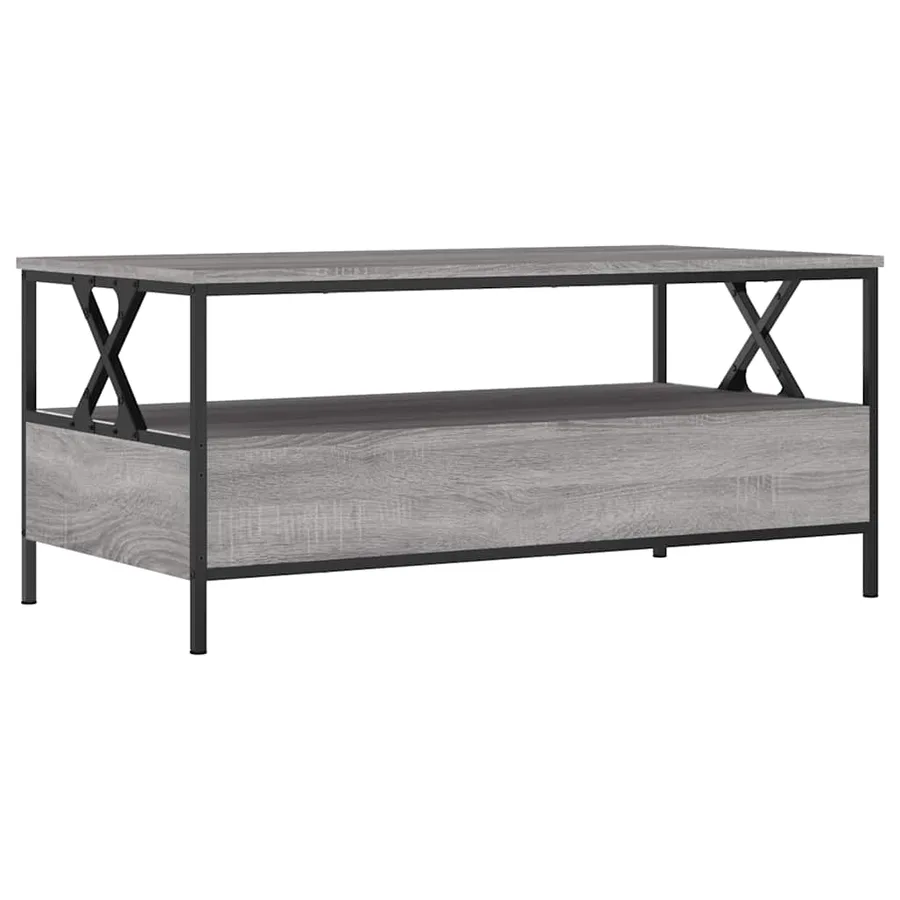 Table basse sonoma gris 100x51x45 cm bois d'ingénierie - 8
