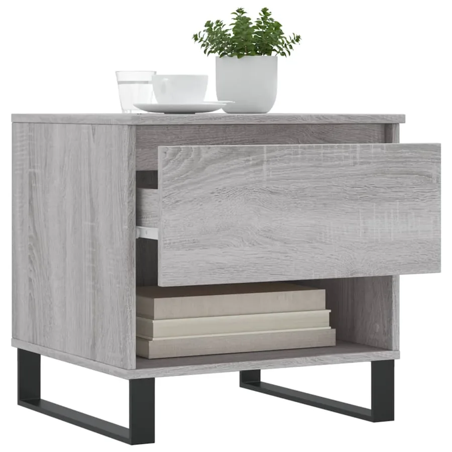 Tables basses 2 pcs sonoma gris 50x46x50 cm bois d'ingénierie - 4