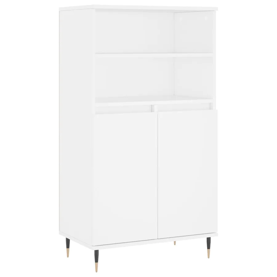 Buffet haut Blanc 60x36x110 cm Bois d'ingénierie - 2