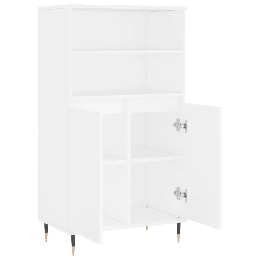 Buffet haut Blanc 60x36x110 cm Bois d'ingénierie - 5