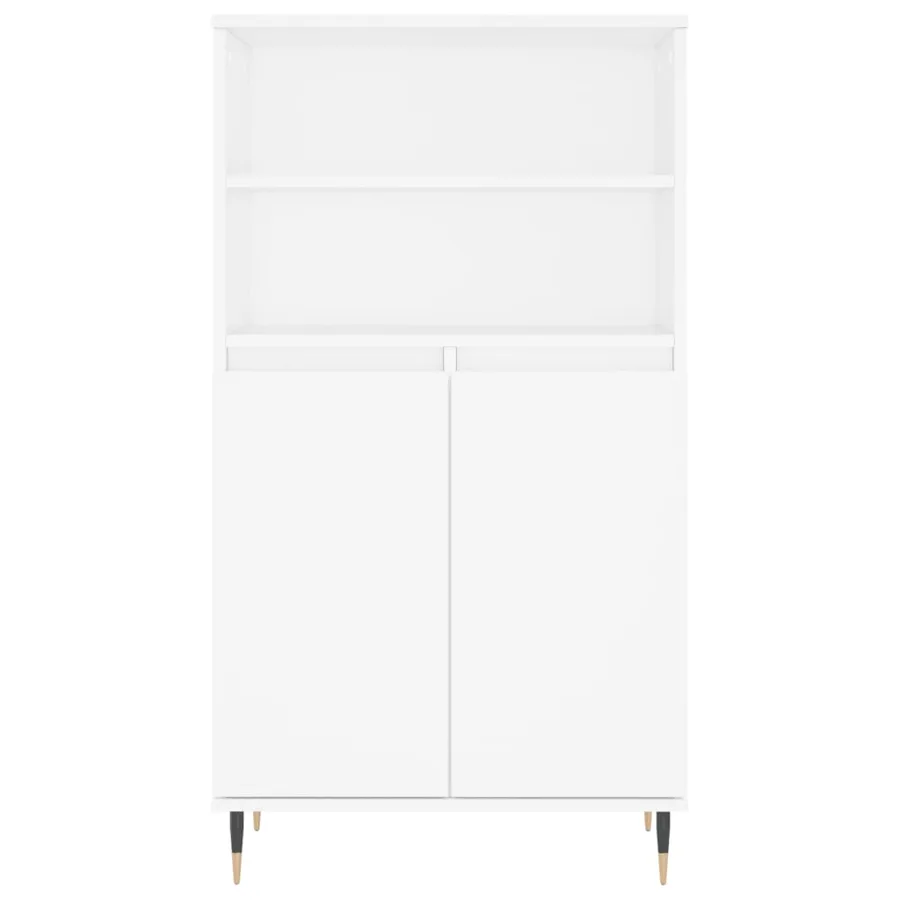 Buffet haut Blanc 60x36x110 cm Bois d'ingénierie - 6