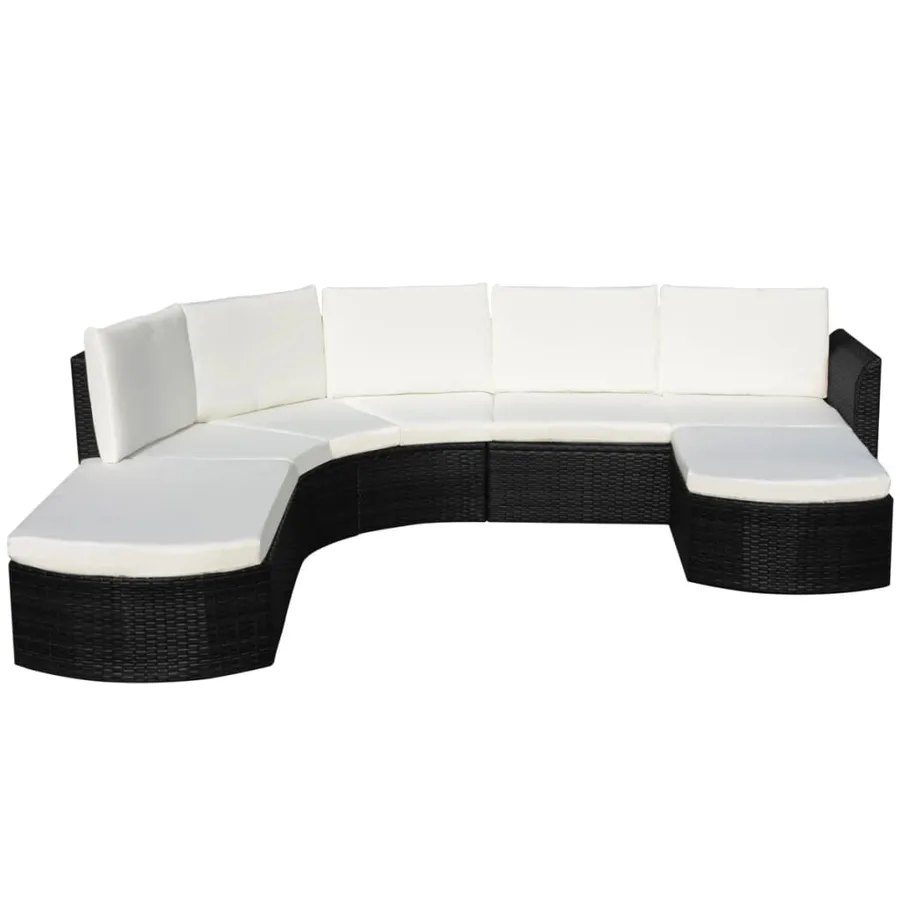 Salon de jardin 4 pcs avec coussins Résine tressée Noir - 2