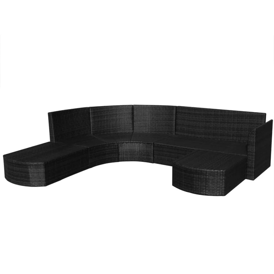 Salon de jardin 4 pcs avec coussins Résine tressée Noir - 4
