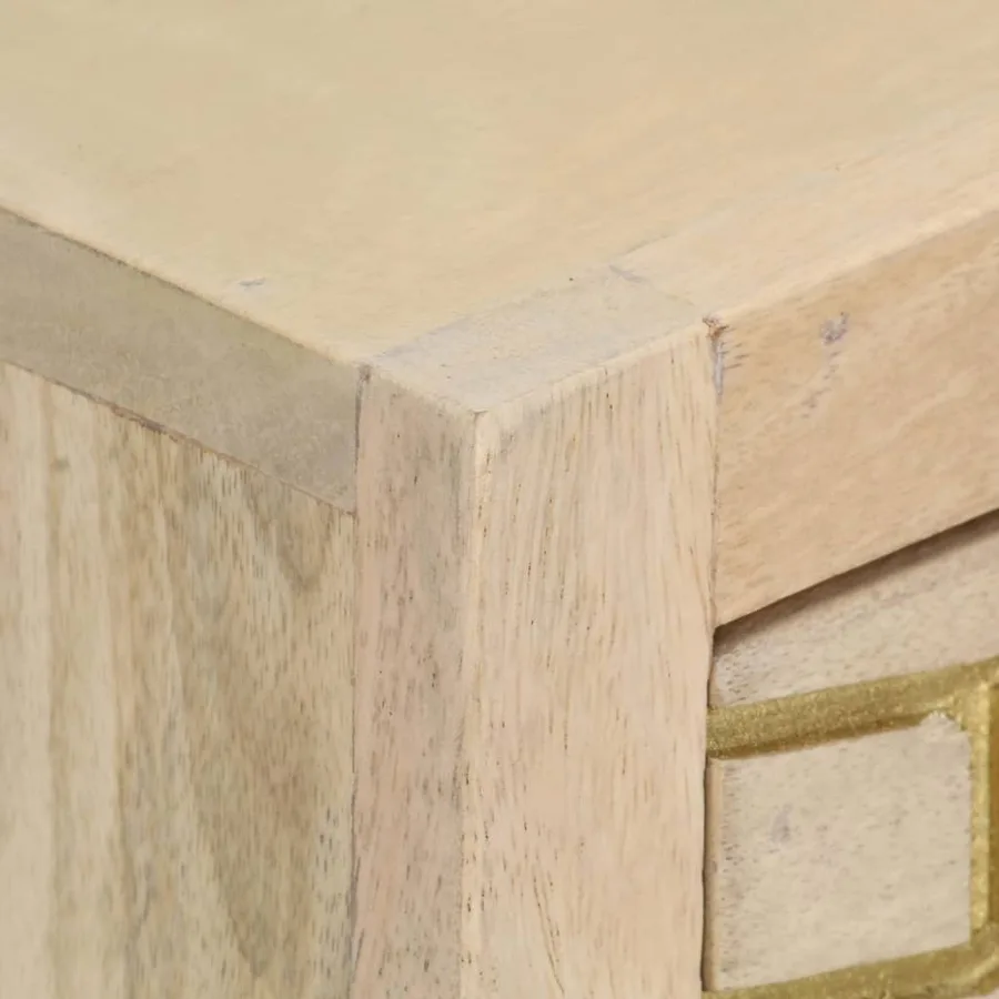 Table console doré 90x30x75 cm bois solide de manguier - 6