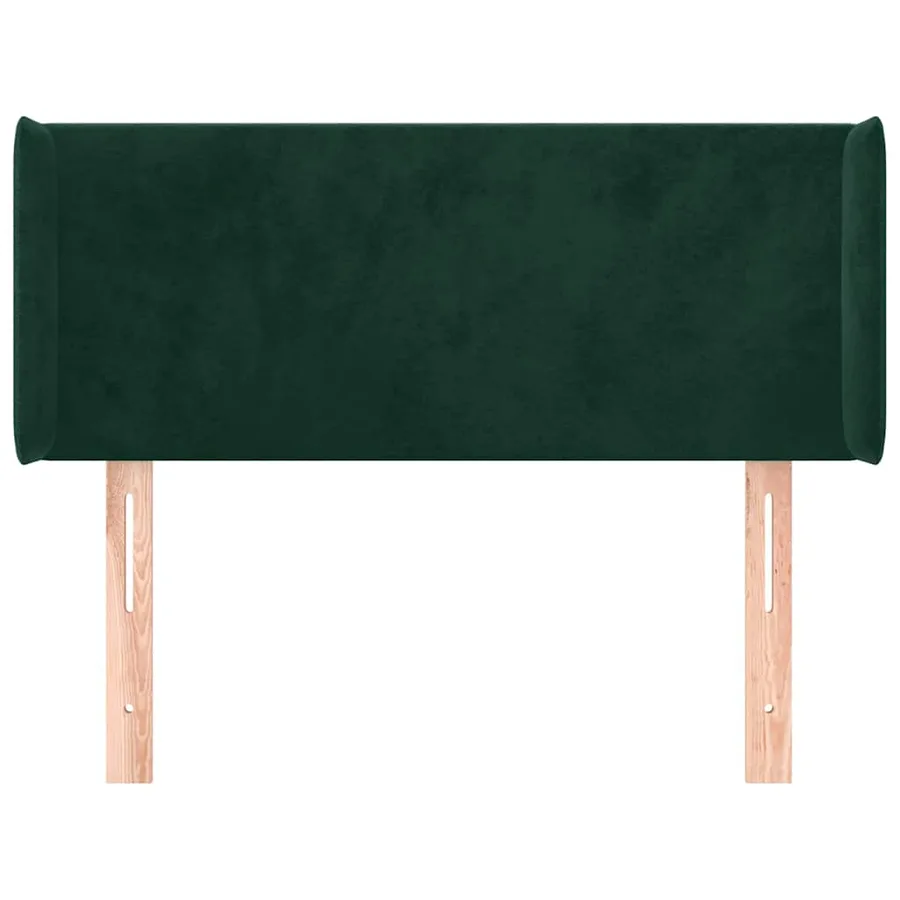 Tête de lit avec oreilles Vert foncé 93x16x78/88 cm Velours - 3