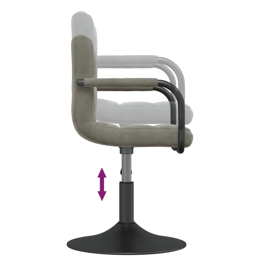 Chaises pivotantes à manger lot de 6 gris clair velours - 7