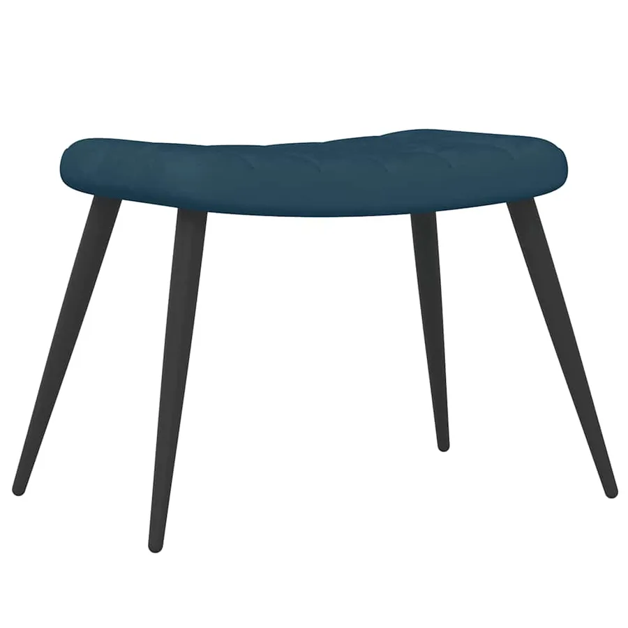 Chaise de relaxation avec tabouret Bleu Velours - 7