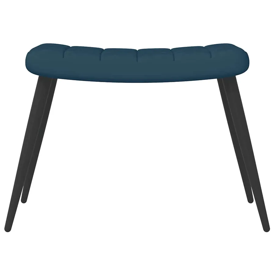 Chaise de relaxation avec tabouret Bleu Velours - 8