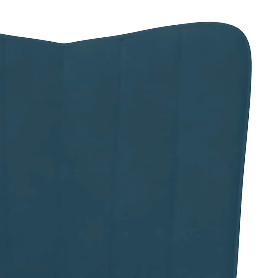 Chaise de relaxation avec tabouret Bleu Velours - 9