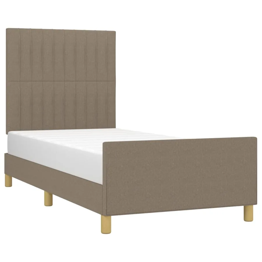 Cadre de lit sans matelas taupe 80x200 cm tissu - 3