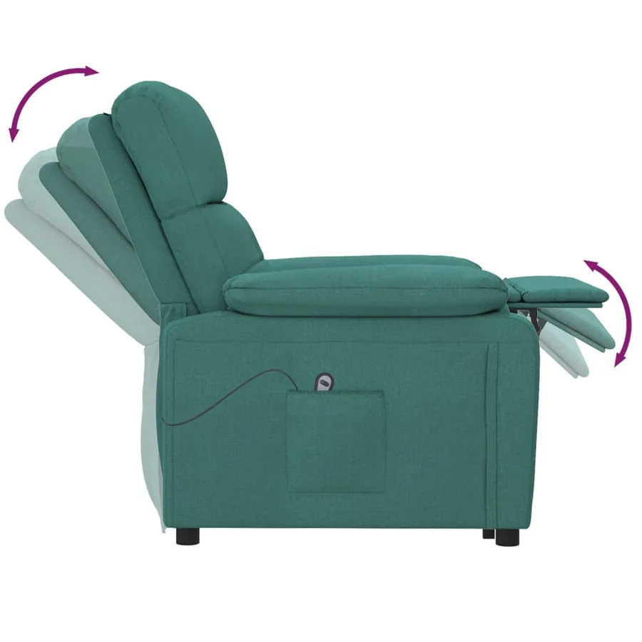Fauteuil inclinable électrique Vert foncé Tissu - 7