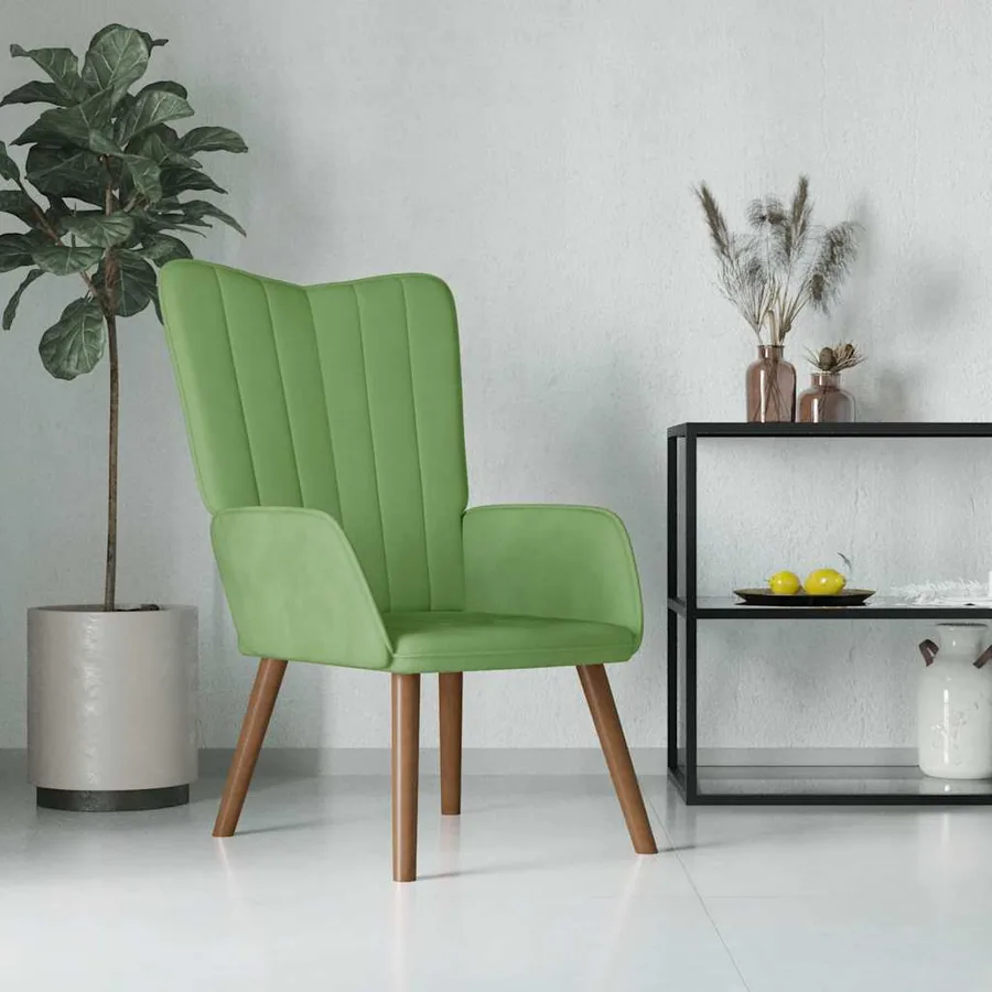 Chaise de relaxation Vert clair Velours