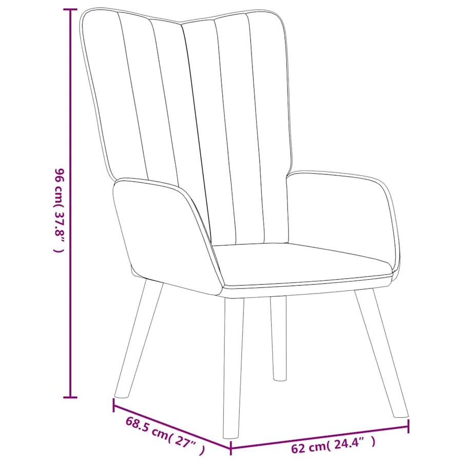 Chaise de relaxation Vert clair Velours - 8