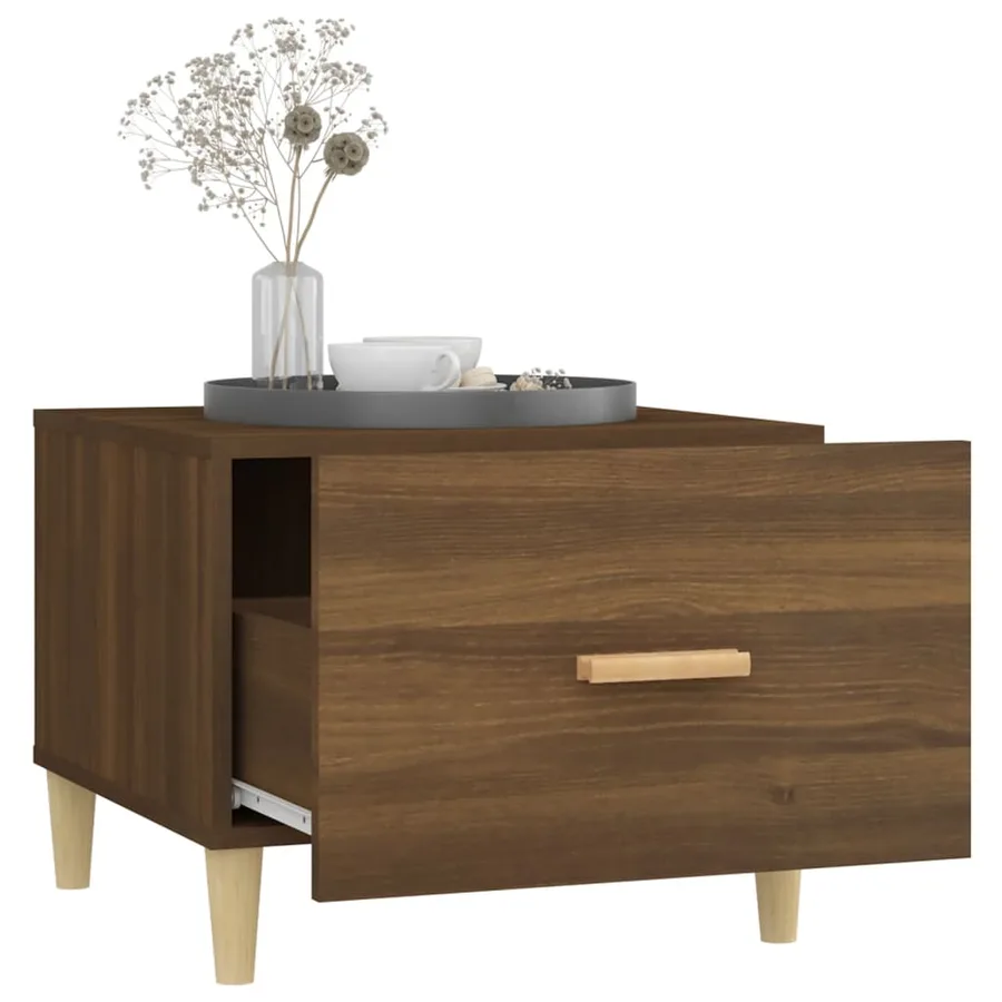 Table basse Chêne marron 50x50x40 cm Bois d'ingénierie - 4