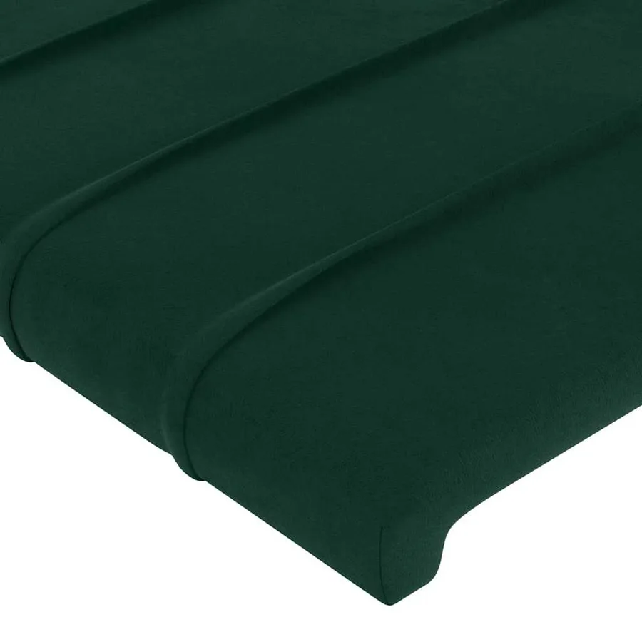 Tête de lit avec oreilles Vert foncé 183x16x78/88 cm Velours - 5