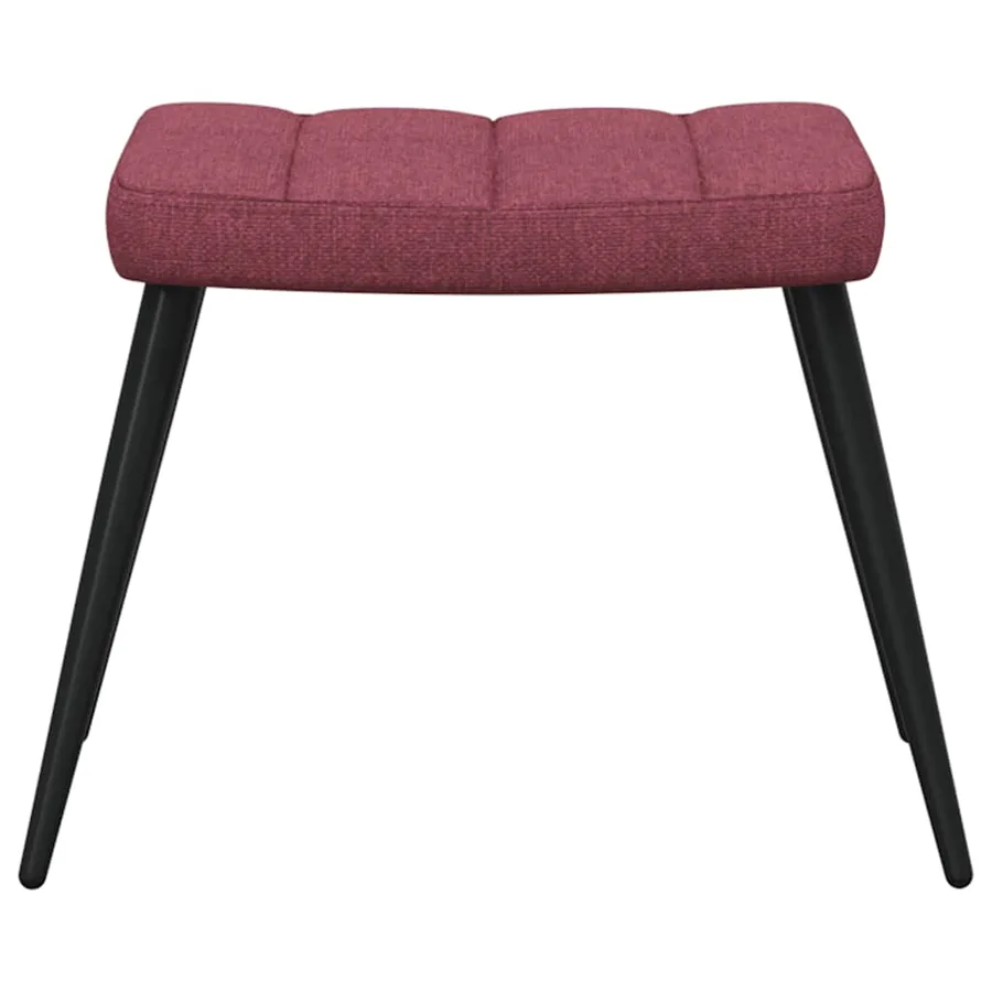 Chaise de relaxation avec tabouret Rouge bordeaux Tissu - 5