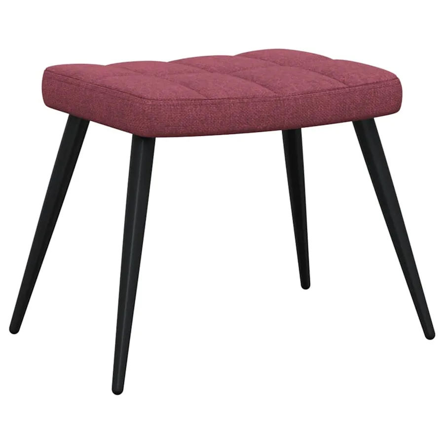 Chaise de relaxation avec tabouret Rouge bordeaux Tissu - 8