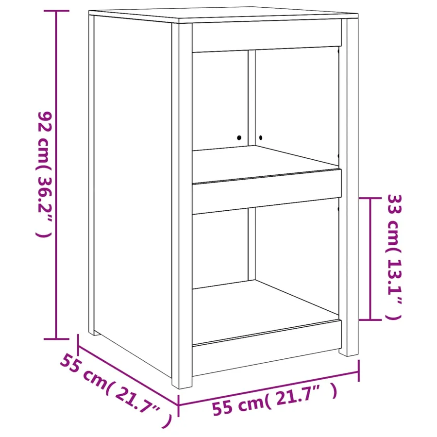 Armoire de cuisine d'extérieur MEPPEL 55x55x92 cm bois massif douglas - 9
