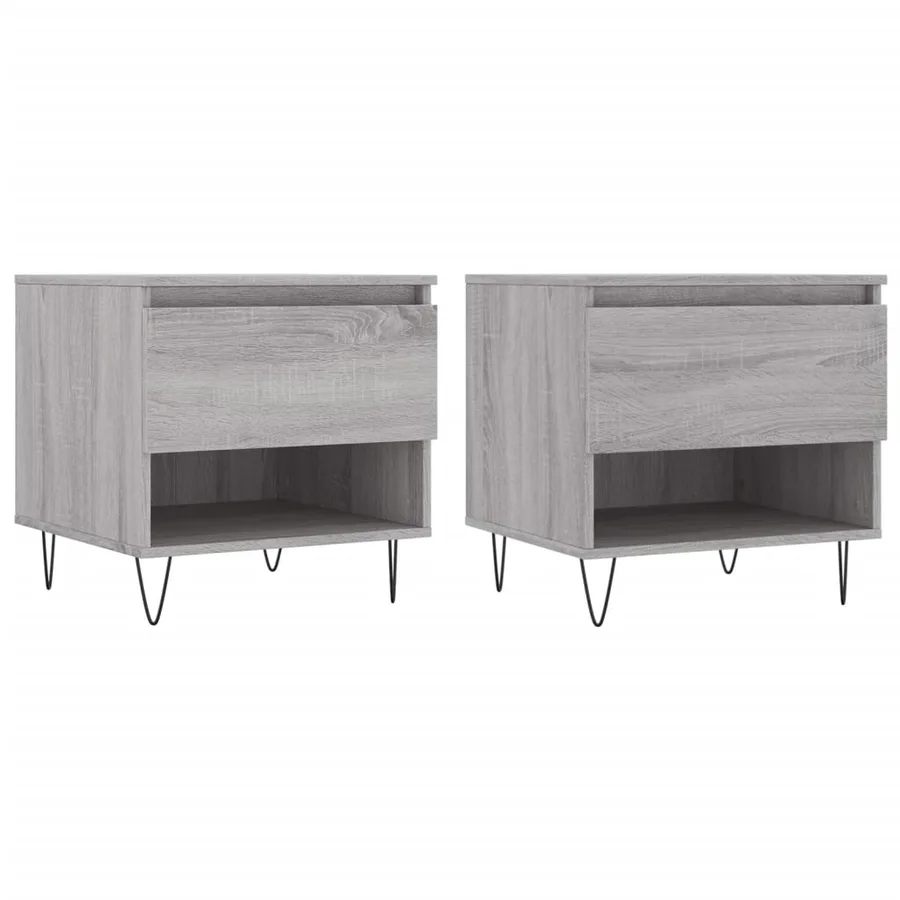 Tables basses 2 pcs sonoma gris 50x46x50 cm bois d'ingénierie - 2