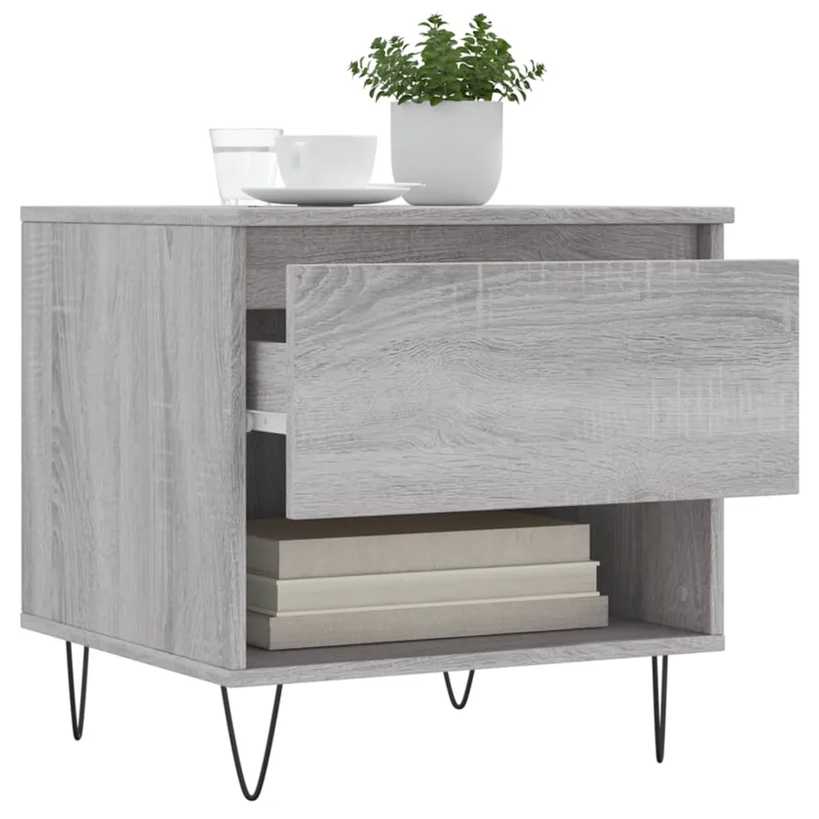 Tables basses 2 pcs sonoma gris 50x46x50 cm bois d'ingénierie - 4