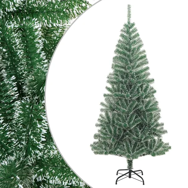 Sapin de Noël artificiel avec neige floquée vert 210 cm