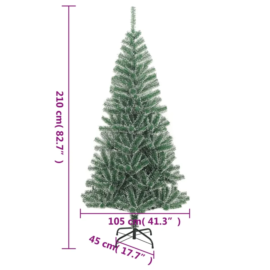 Sapin de Noël artificiel avec neige floquée vert 210 cm - 7