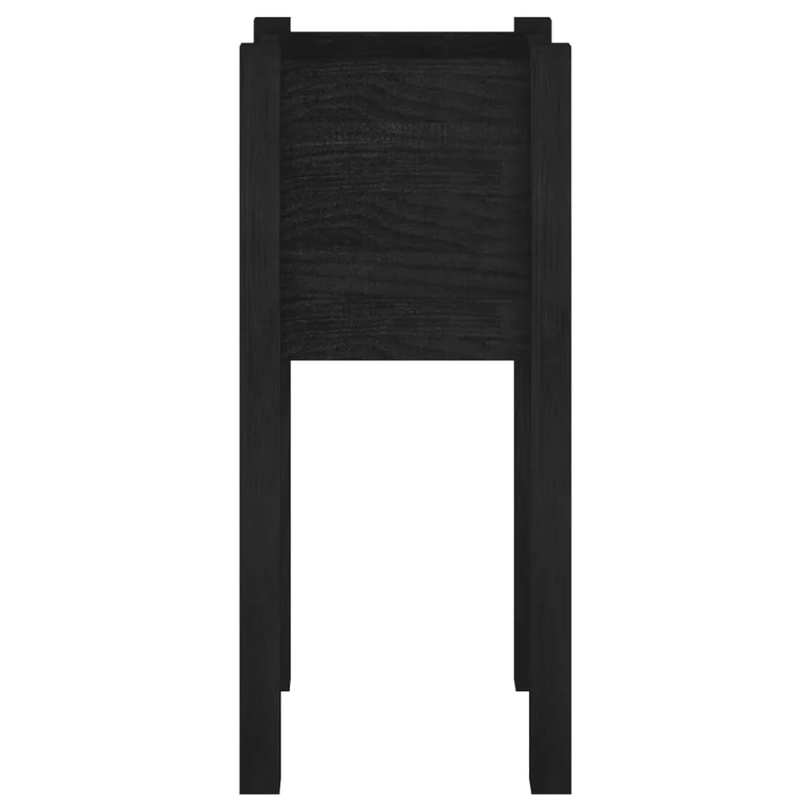 Jardinière d'extérieur Noir 31x31x70 cm Bois de pin massif - 4