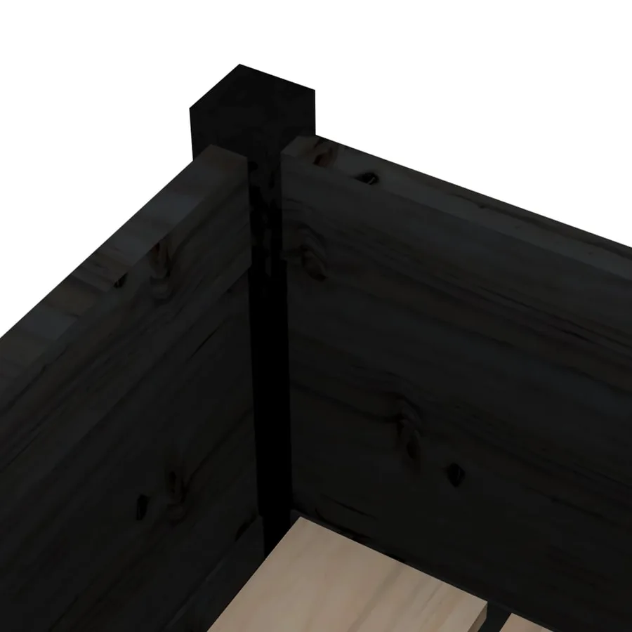Jardinière d'extérieur Noir 31x31x70 cm Bois de pin massif - 5