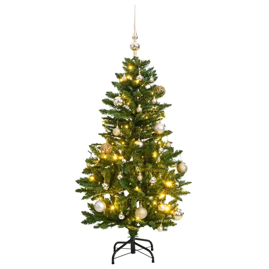Sapin de Noël artificiel articulé 150 LED et boules 120 cm