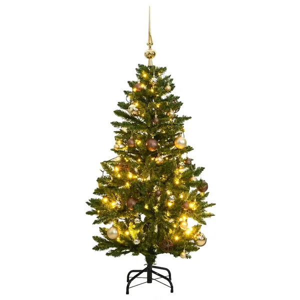 Sapin de Noël artificiel articulé 150 LED et boules 120 cm