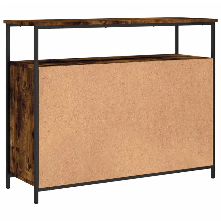 Buffet chêne fumé 100x35x80 cm bois d'ingénierie - 8