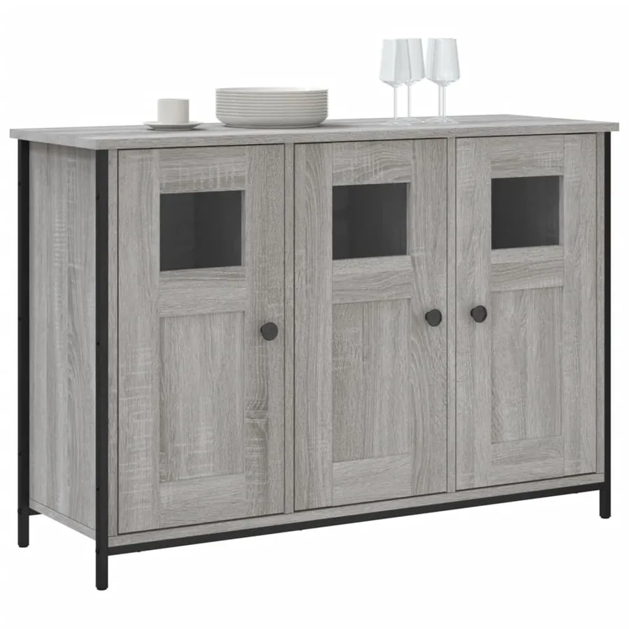 Buffet sonoma gris 100x35x70 cm bois d'ingénierie - 3