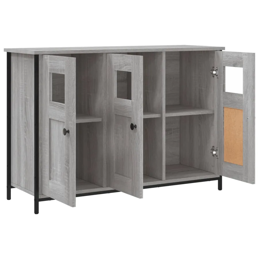 Buffet sonoma gris 100x35x70 cm bois d'ingénierie - 5