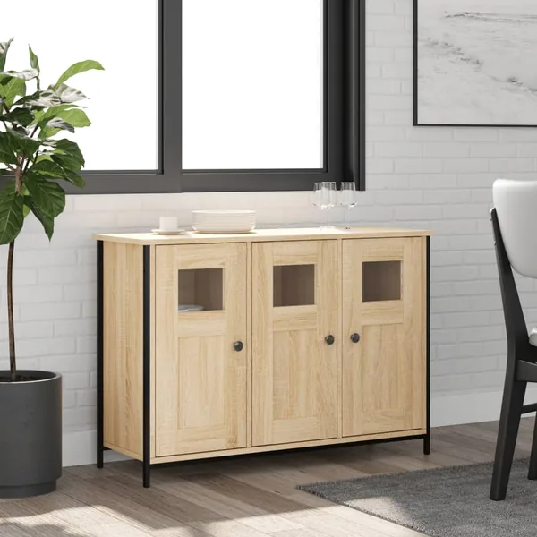 Buffet chêne sonoma 100x35x70 cm bois d'ingénierie