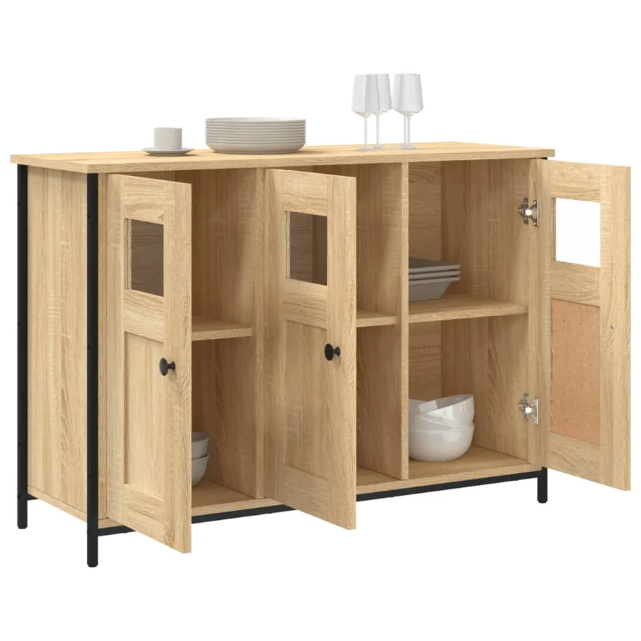Buffet chêne sonoma 100x35x70 cm bois d'ingénierie - 4