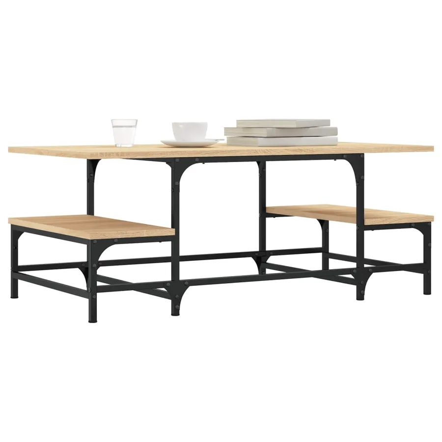Table basse chêne sonoma 100x50,5x40 cm bois d'ingénierie - 3