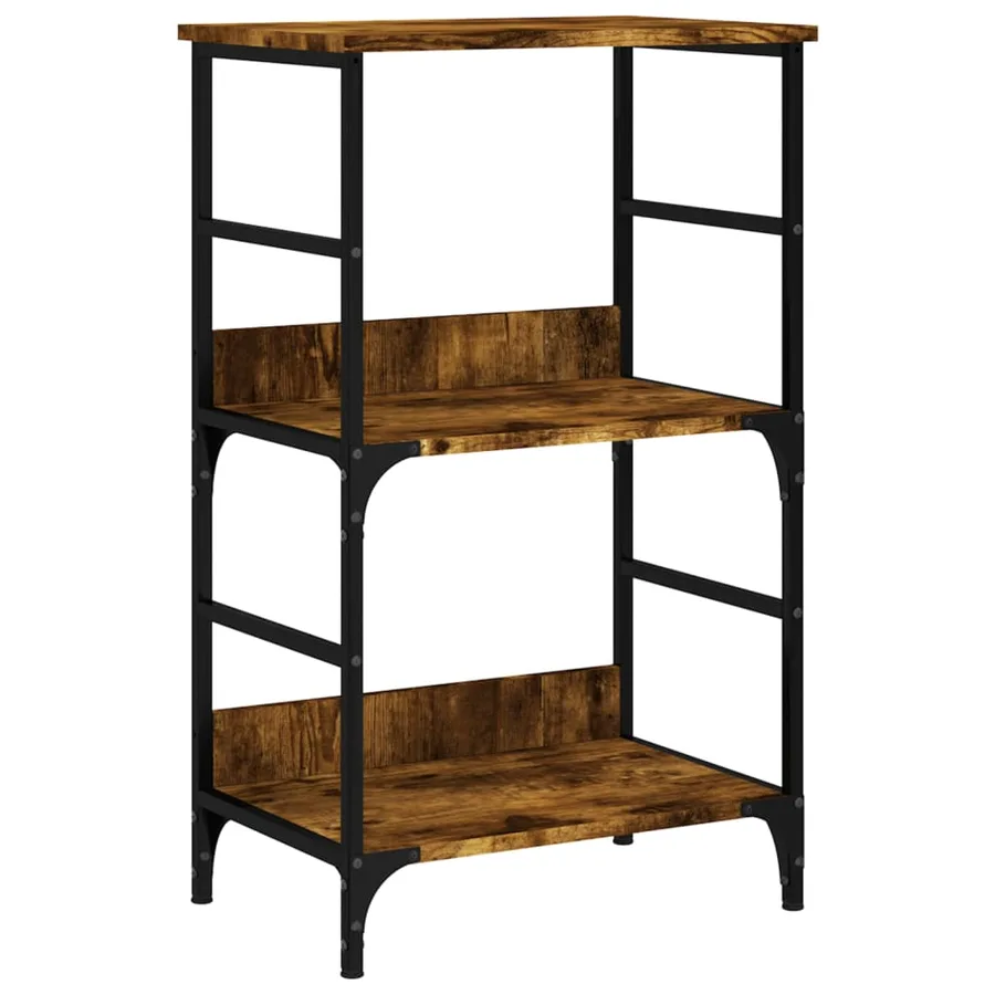 Bibliothèque chêne fumé 50x33x82 cm bois d'ingénierie - 2