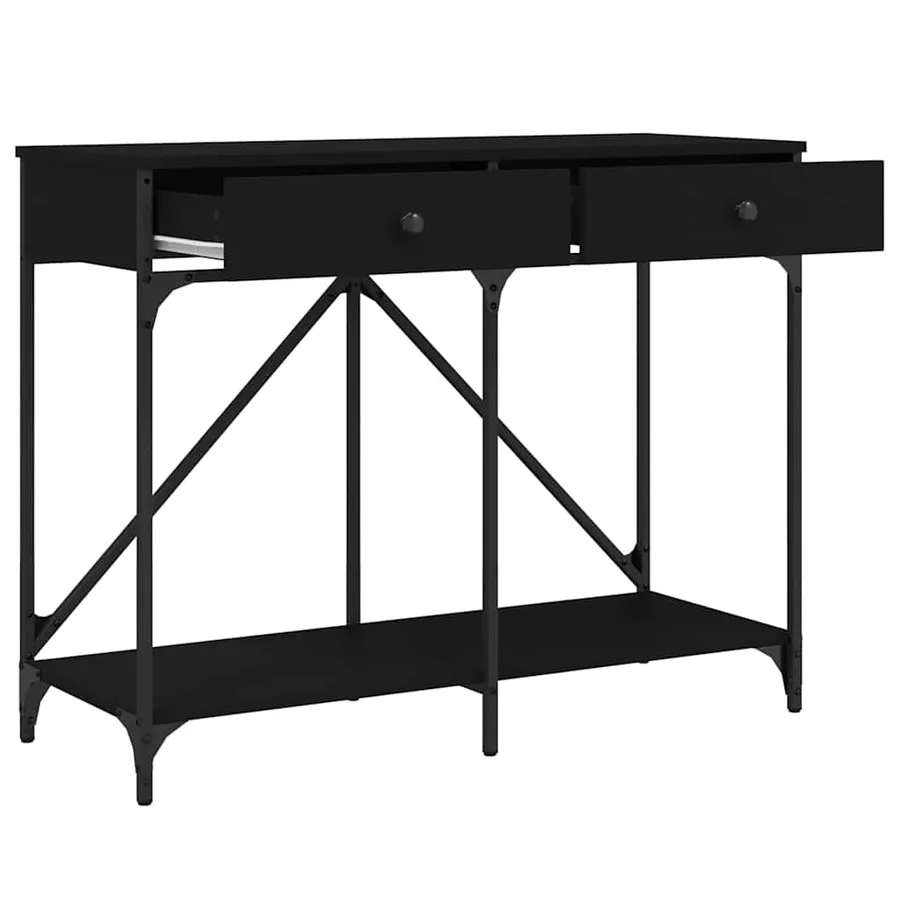 Table console noir 100x39x78,5 cm bois d'ingénierie - 5