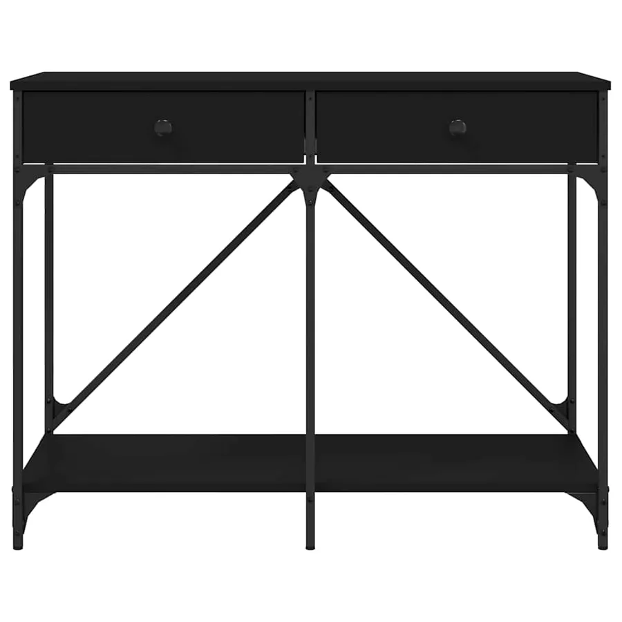Table console noir 100x39x78,5 cm bois d'ingénierie - 6