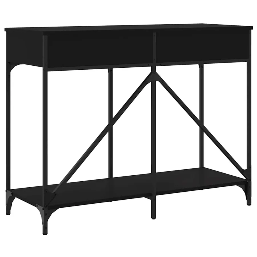 Table console noir 100x39x78,5 cm bois d'ingénierie - 8