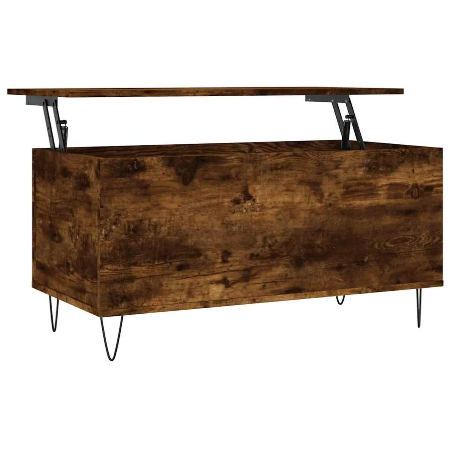 Table basse Chêne fumé 90x44,5x45 cm Bois d'ingénierie - 2
