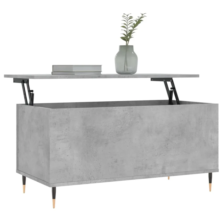 Table basse Gris béton 90x44,5x45 cm Bois d'ingénierie - 3