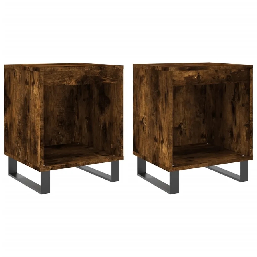 Tables de chevet 2 pcs chêne fumé 40x35x50 cm bois ingénierie - 2
